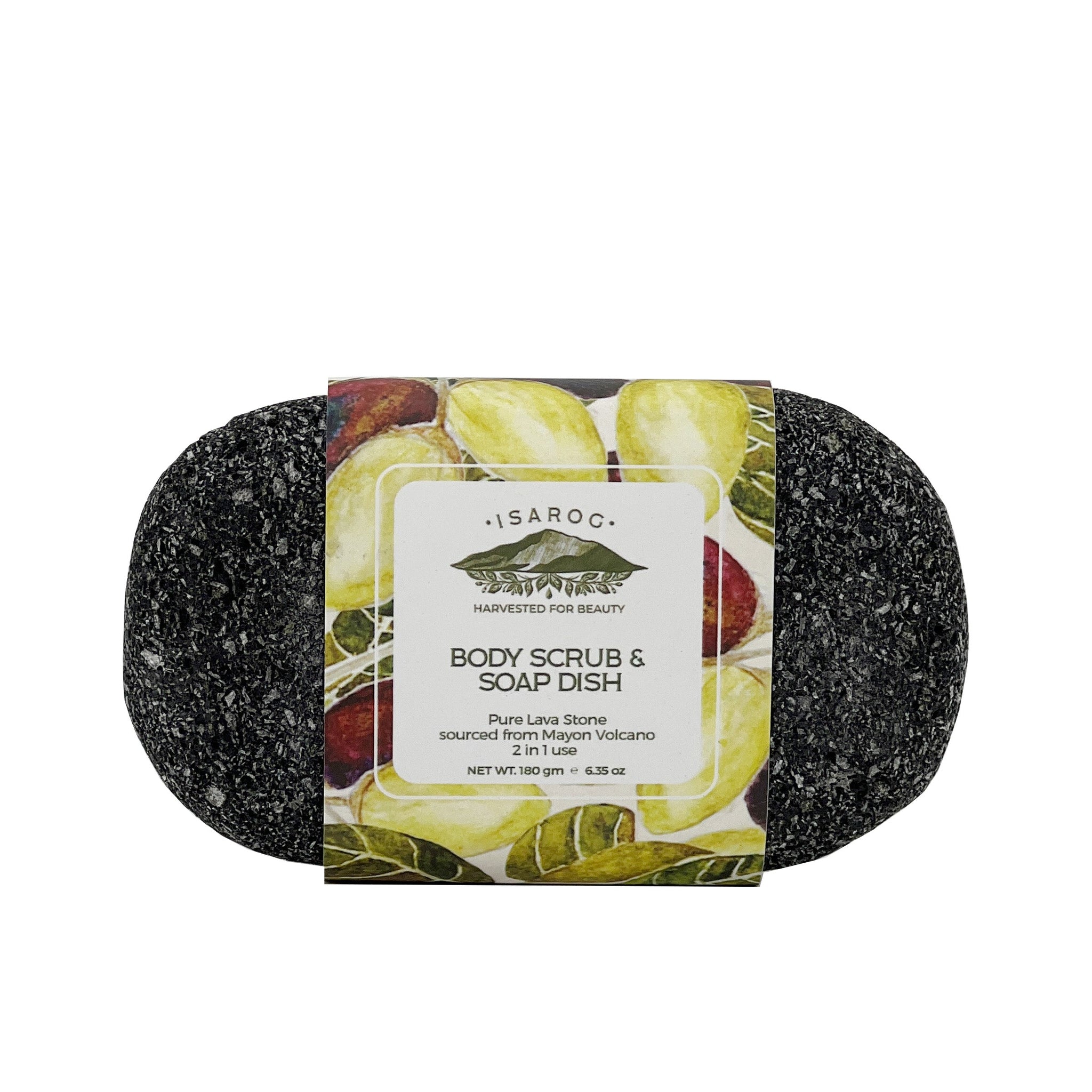 Mayon Lava Stone: 2 in 1 Use - Body Scrub & Soap Dish