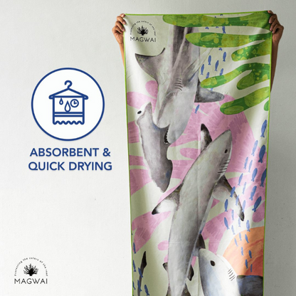 MAGWAI Quick-Drying Beach Towel - Shark (Limited Edition)