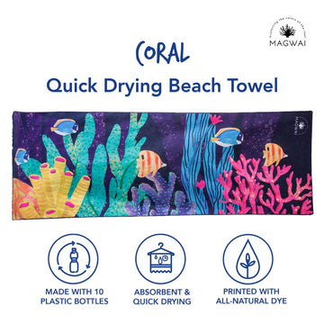 MAGWAI Quick-Drying Beach Towel - Coral