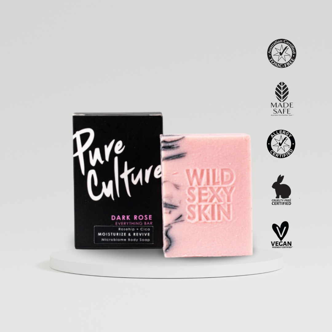 Pure Culture Dark Rose Everything Bar 2.0 130g | Body Soap Bar | Rosehip + Cica | For Dry Skin