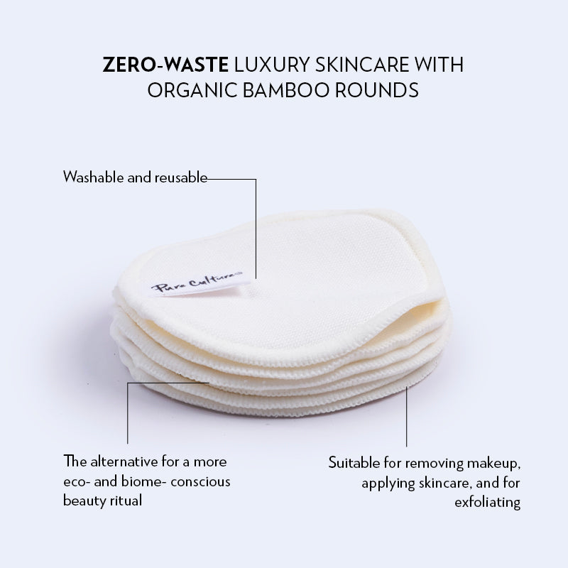 Organic Bamboo Cotton Rounds | 5 PCS | Reusable Cotton Pads | For Zero Waste Face Care