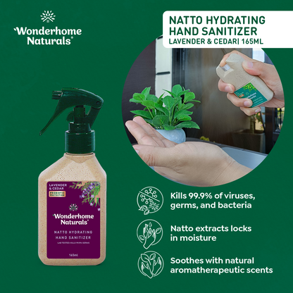 Natto Hydrating Hand Sanitizer 165 mL Lavender  Cedar