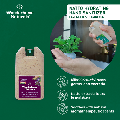 Natto Hydrating Hand Sanitizer 50 mL Lavender  Cedar