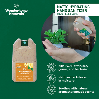 Natto Hydrating Hand Sanitizer 50 mL Yuzu Peel