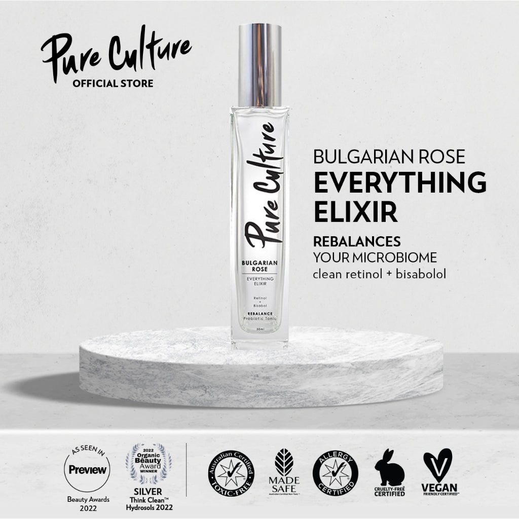 Pure Culture Bulgarian Rose Everything Elixir | Clean Retinol Toner Anti-aging | Collagen | For Dry Skin